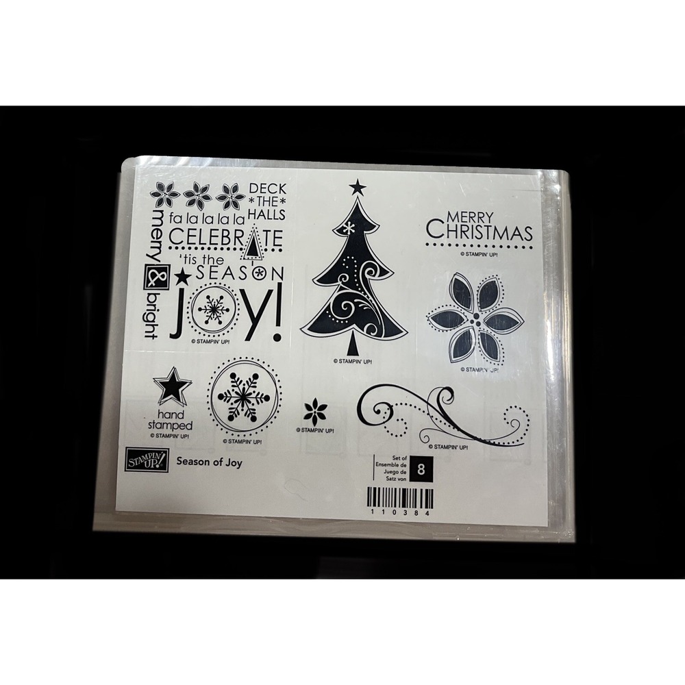 NEW Stampin' Up! Set of 8 Season of Joy Rubber Unmounted ‎ Stamps